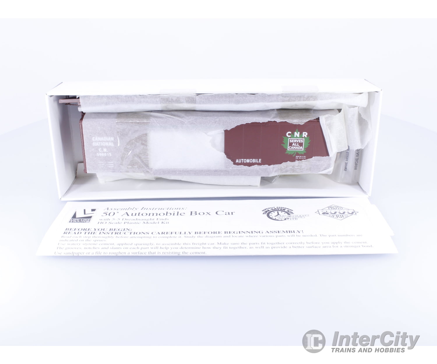 Proto 2000 LL84474 HO 50’ Automobile Box Car Kit Canadian National (CN) 598015 Freight Cars