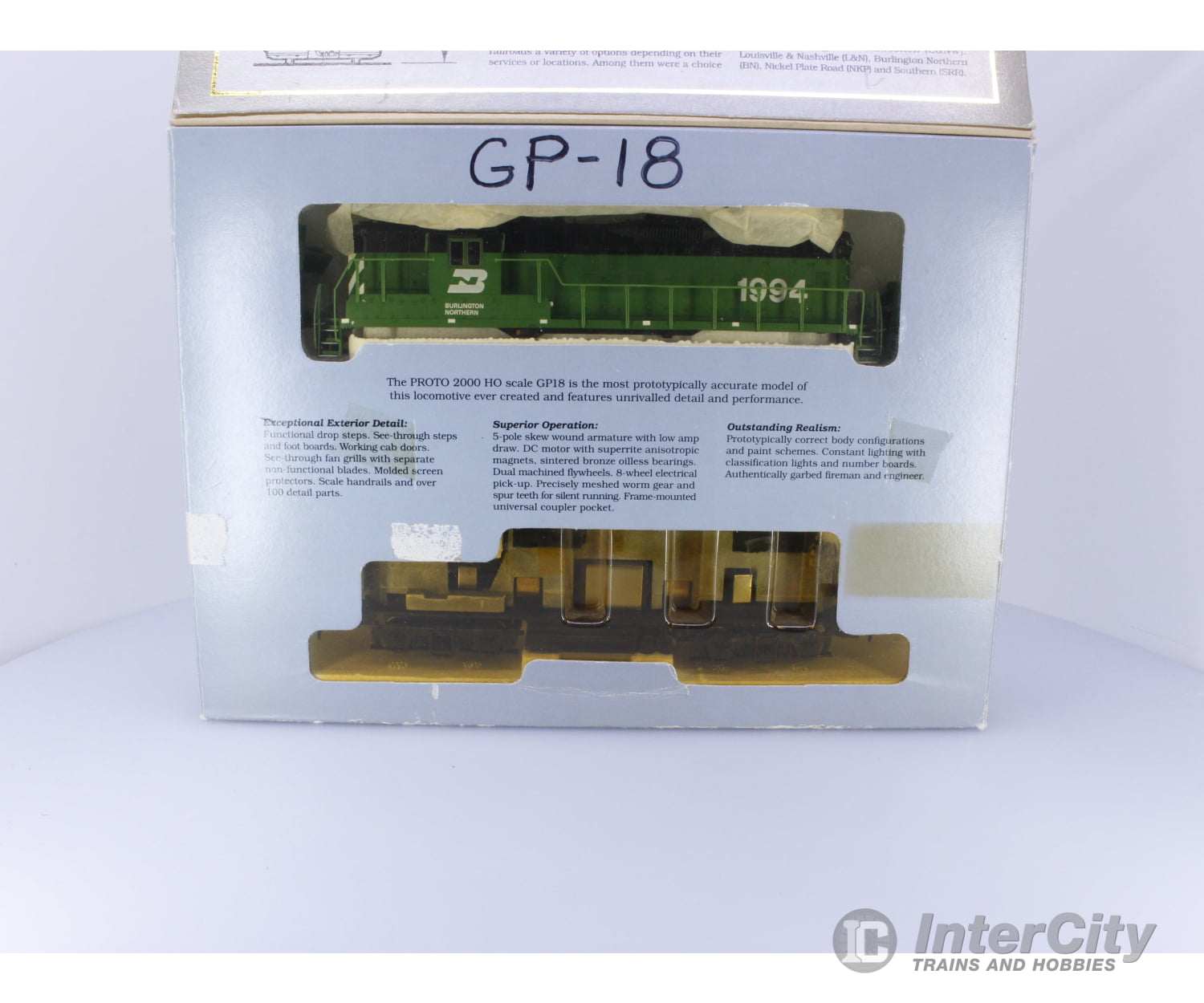 Proto 2000 Series 8145 HO GP18 fully serviced with new Axle Gears Burlington Northern (BN) 1994 Analog DC Locomotives