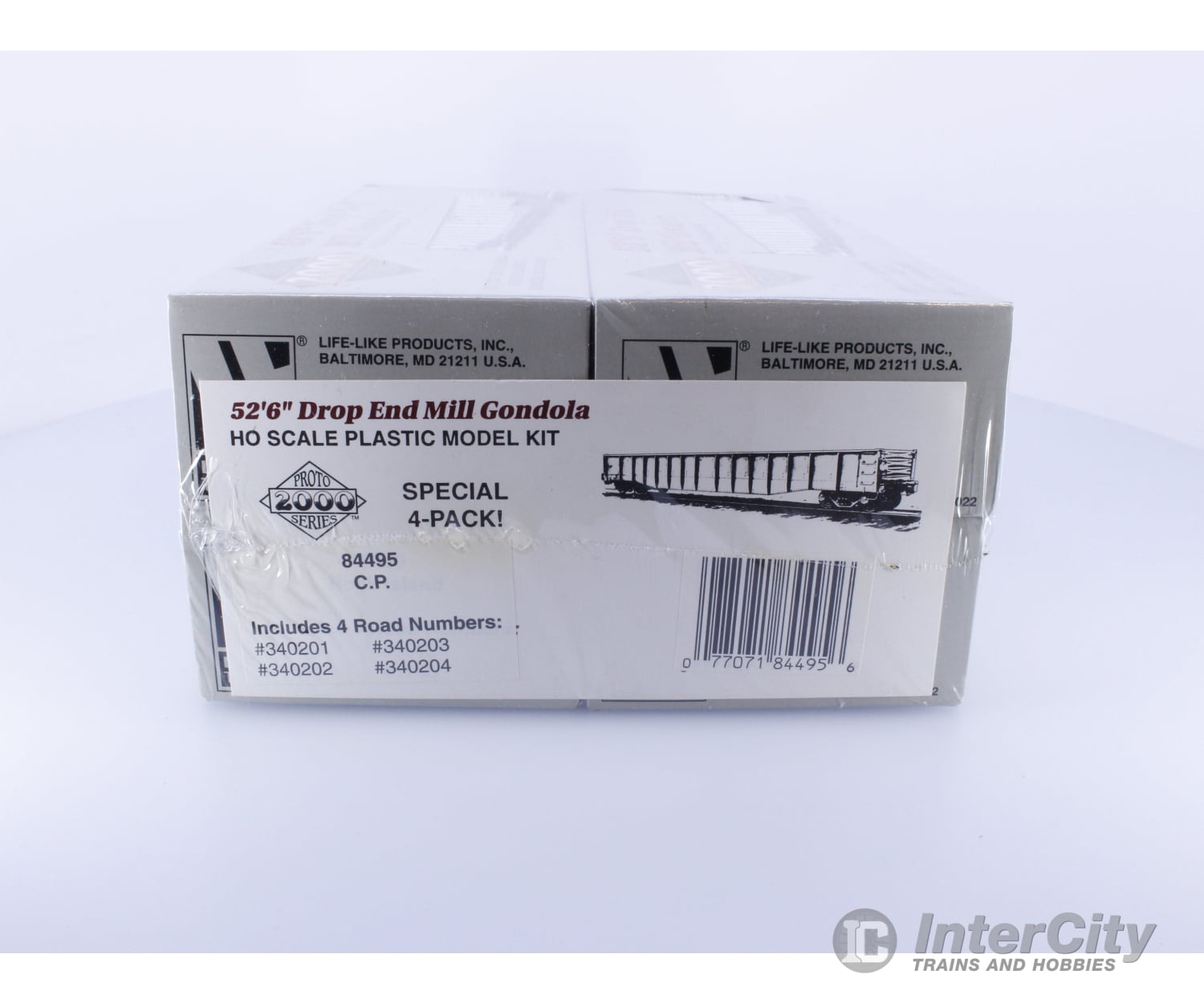 Proto 2000 Series 84495 HO 4 pack of 52’6’’ Drop End Mill Gondola Model Kit Canadian Pacific (CP) 340201/202/203/204
