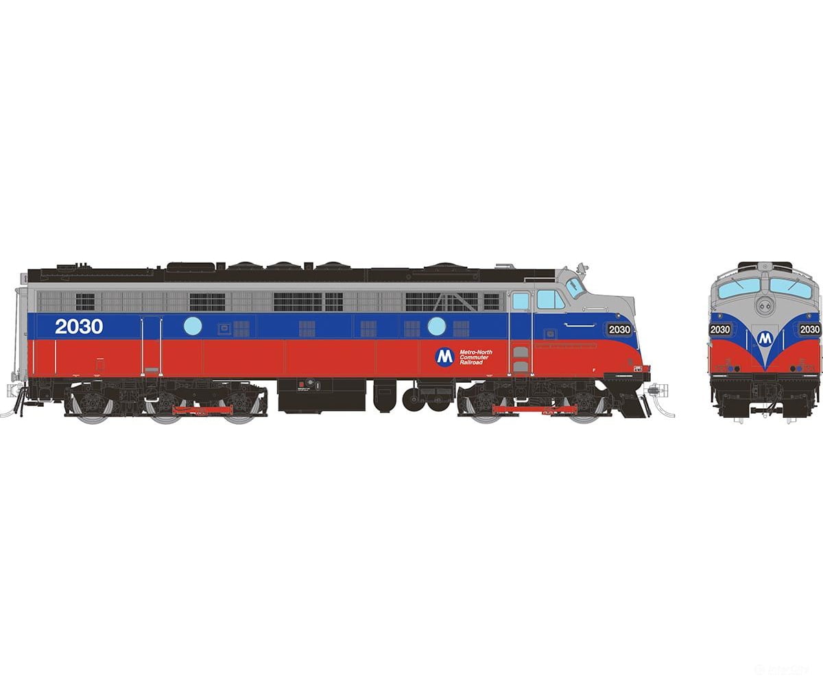 Rapido 014072 HO EMD FL9 (DC/Silent): Metro North - Red & Blue: #2030 Locomotives
