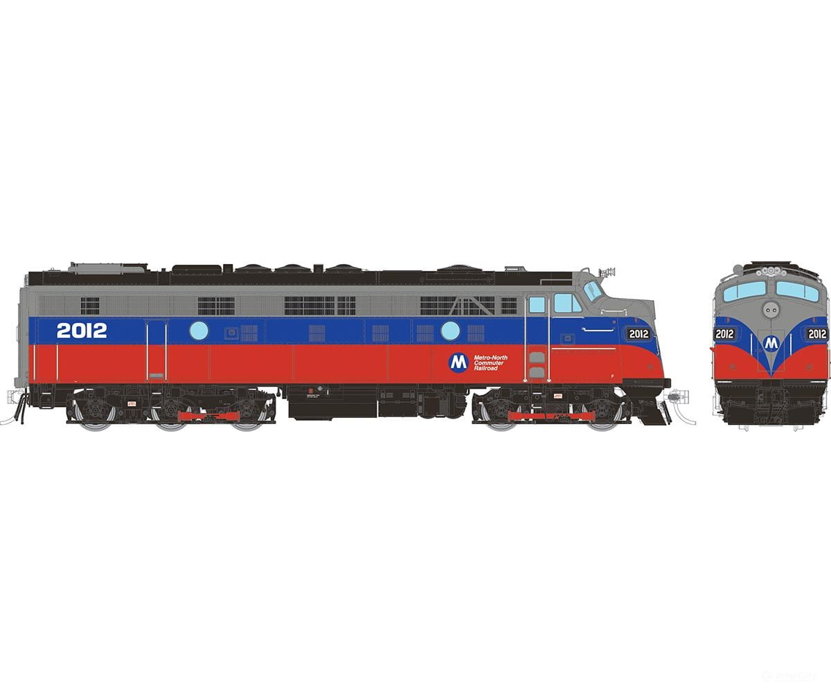 Rapido 014124 HO Rebuilt FL9 (DC/Silent): Metro North - Red & Blue: #2012 Locomotives