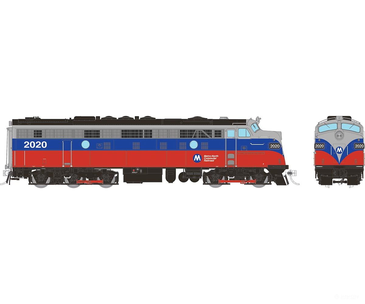 Rapido 014571 HO EMD FL9 (DC/DCC/Sound): Metro North - Red & Blue: #2020 Locomotives
