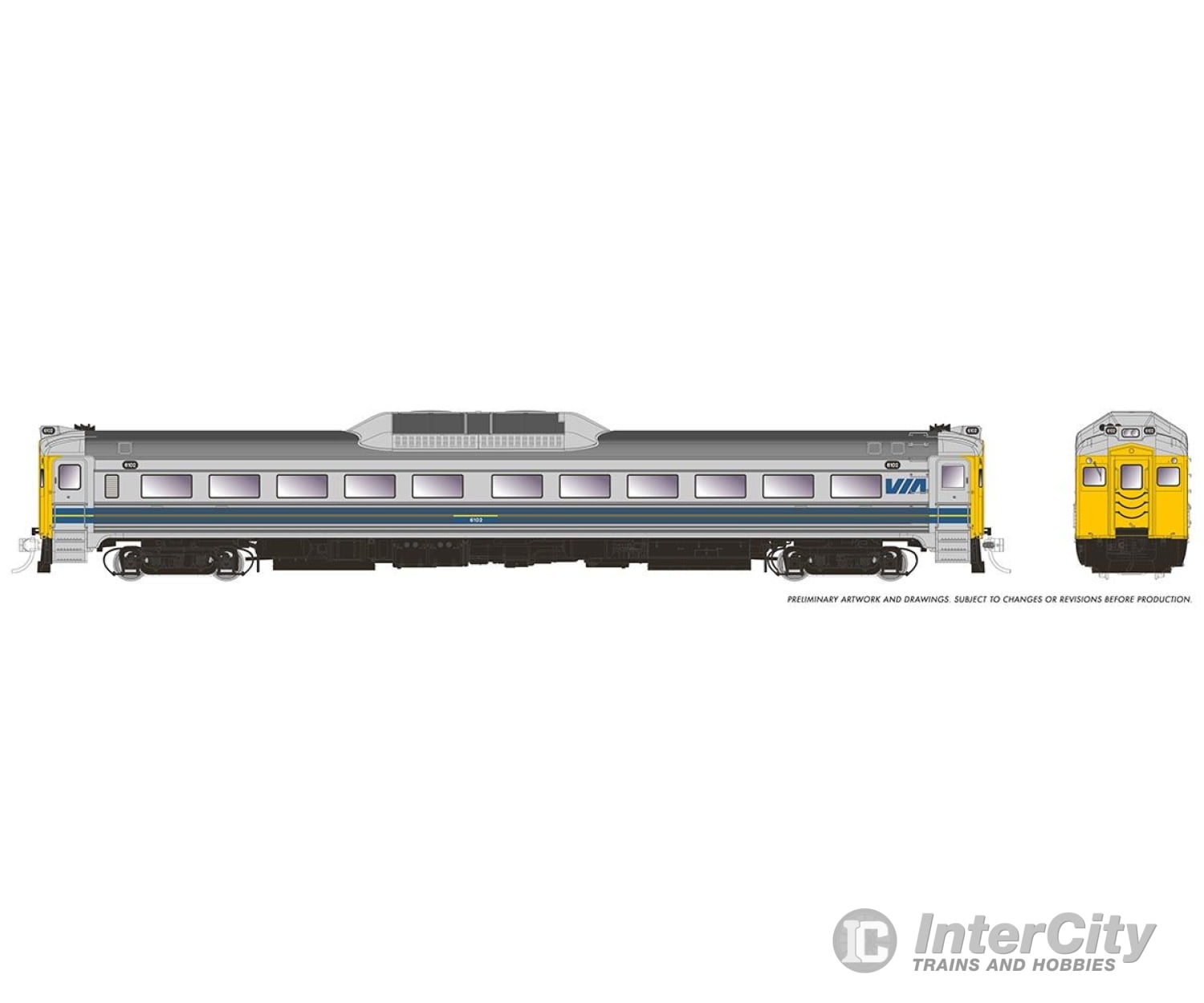 Rapido 016339 Ho Budd Rdc-1 (Ph 1C) (Dc/Silent): Via Rail Canada: #6105 Locomotives