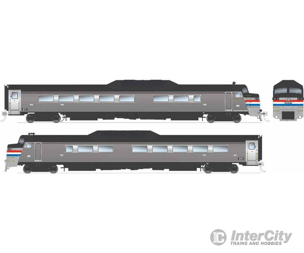 Rapido 016406 HO Budd Roger Williams 2-car set (DC/Silent): Amtrak - Phase 3 Locomotives