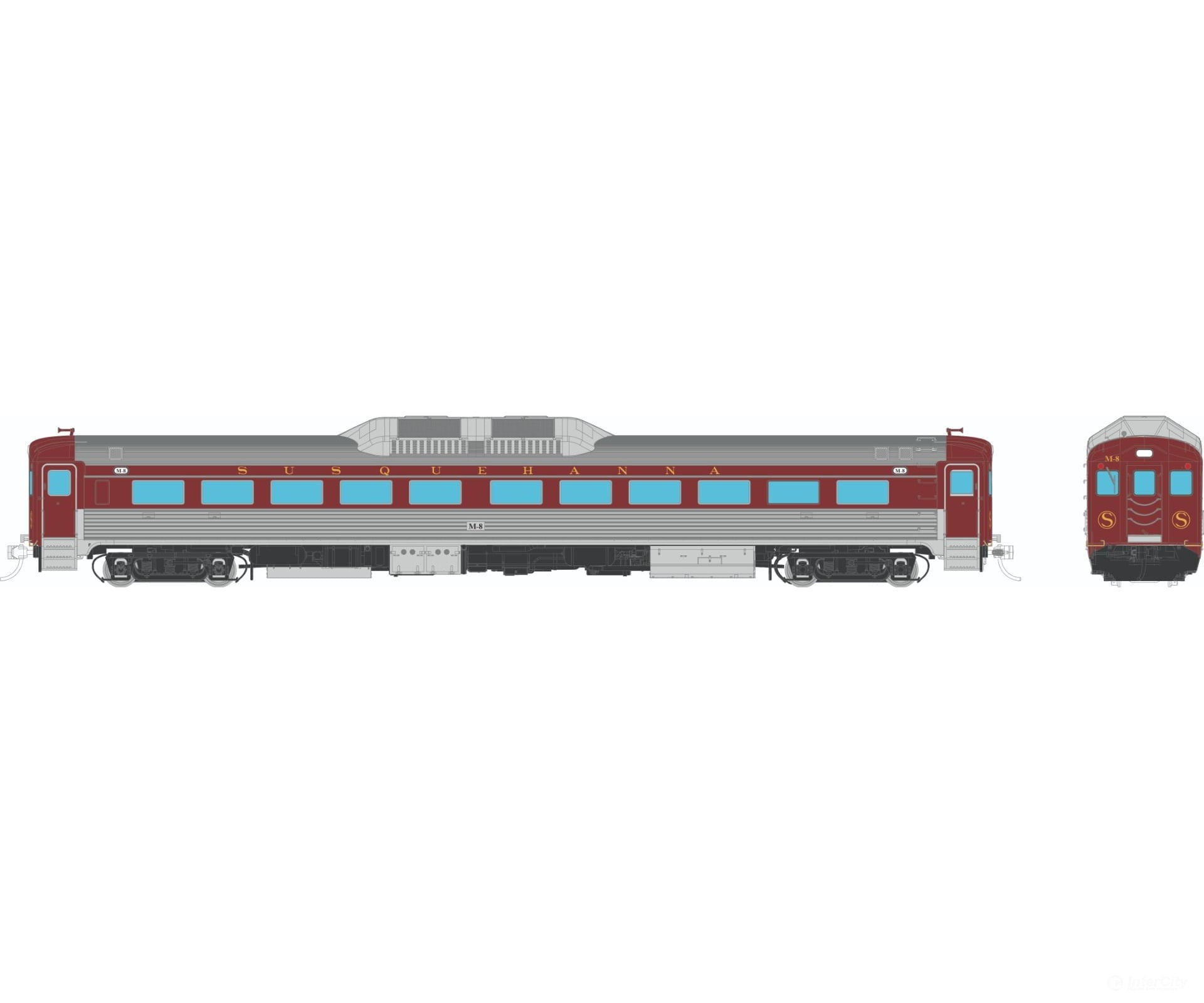 Rapido 016832 HO Budd RDC-1 (Ph 1b) (DC/DCC/Sound): Susquehanna - Maroon: #M8 - Locomotives