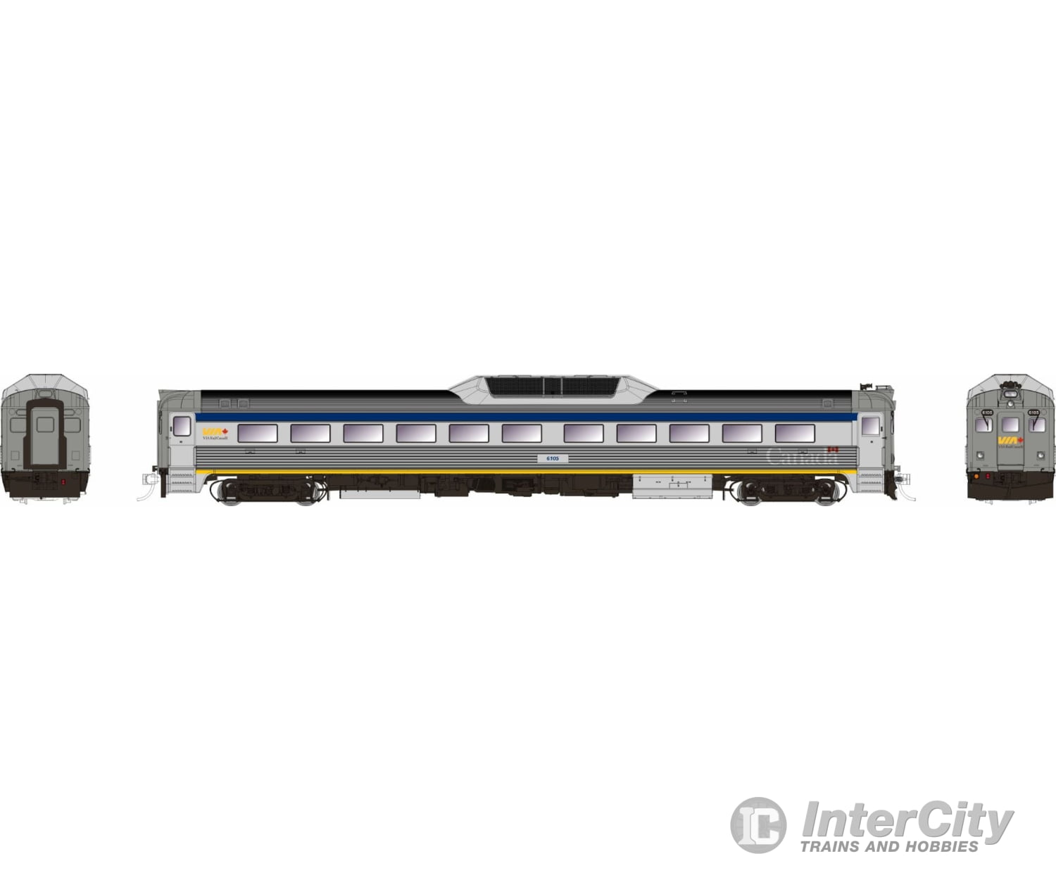 Rapido 016846 HO Budd RDC-1 (Ph 2) (DC/DCC/Sound): VIA Rail Canada - 2010s Rebuild: #6105 Locomotives