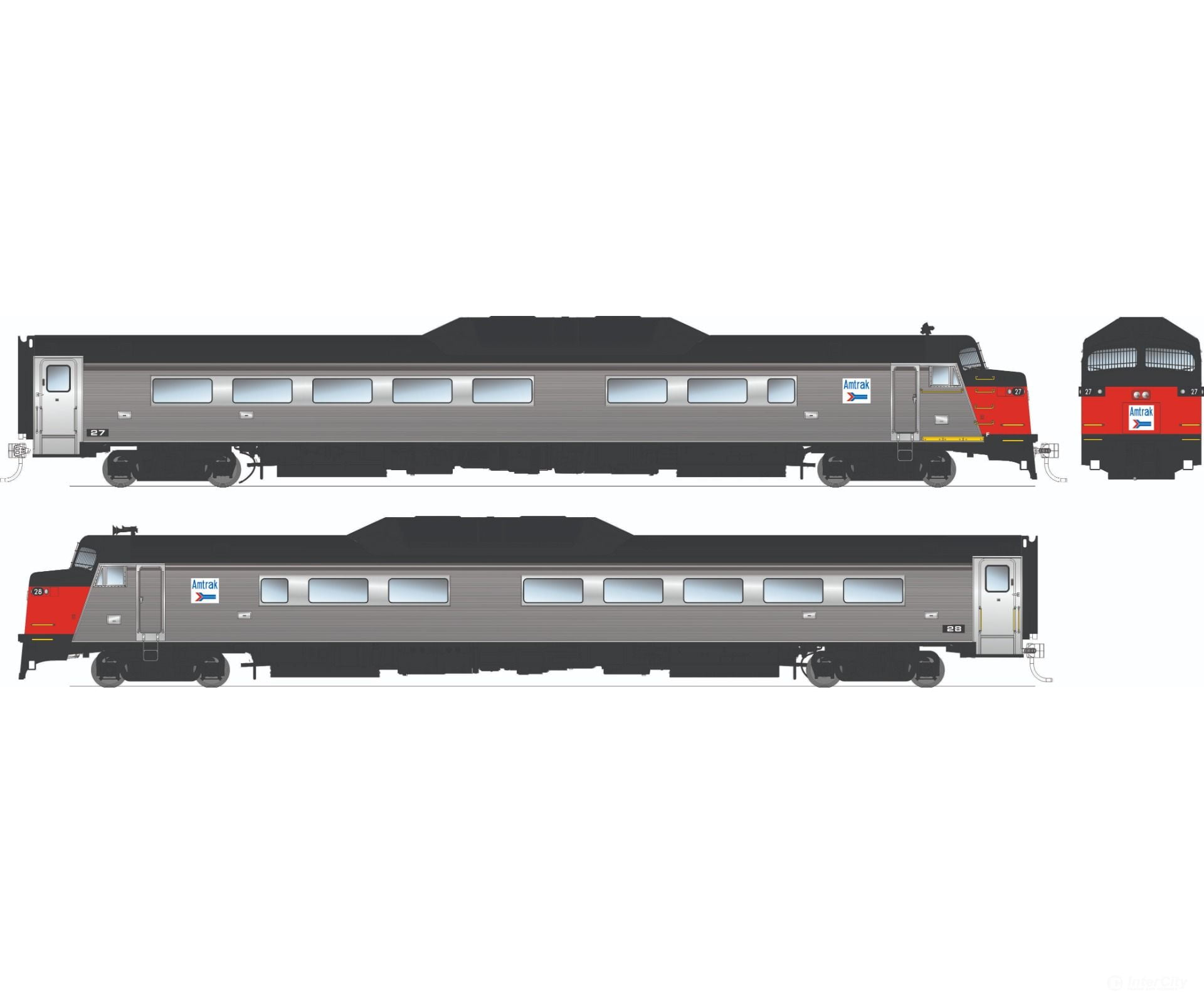 Rapido 016905 HO Budd Roger Williams 2-car set (DC/DCC/Sound): Amtrak - Phase 1 Locomotives