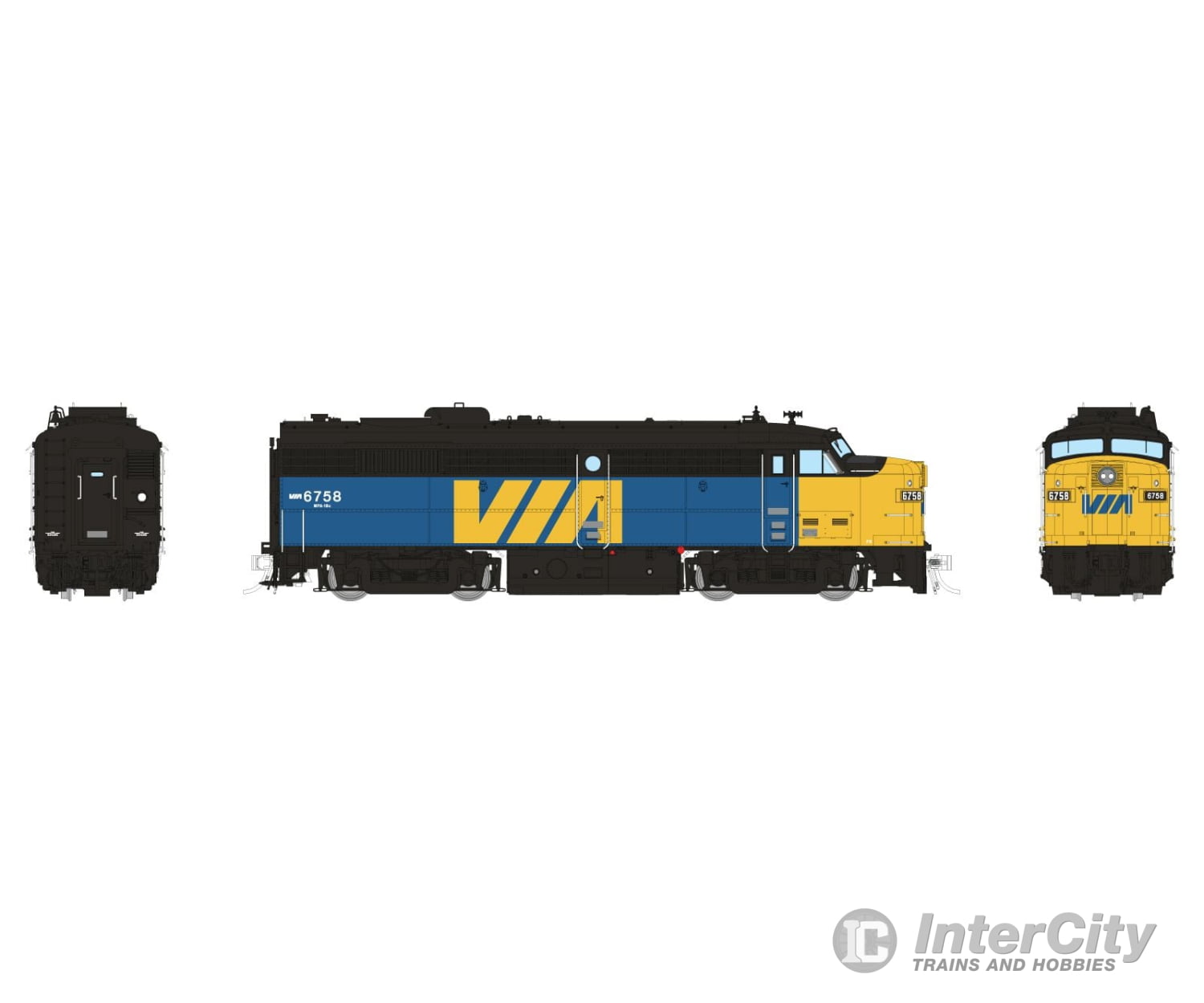 Rapido 021615 Ho Mlw Fpa-2U (Dc/Dcc/Sound): Via Rail Canada - Blue Logo: #6758 Locomotives