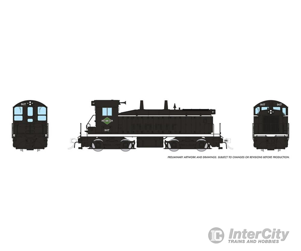 Rapido 027083 Ho Emd Sw9 (Dc/Silent): Illinois Central - Black Scheme: #468 Locomotives