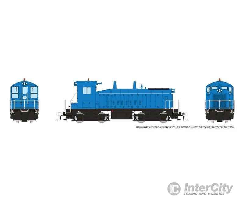Rapido 027102 HO EMD SW9 (DC/Silent): Industrial Blue Locomotives