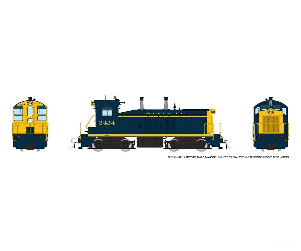 Rapido 027562 Ho Emd Sw9 (Dc/Dcc/Sound): Santa Fe - Bookend Scheme: #2424 Locomotives