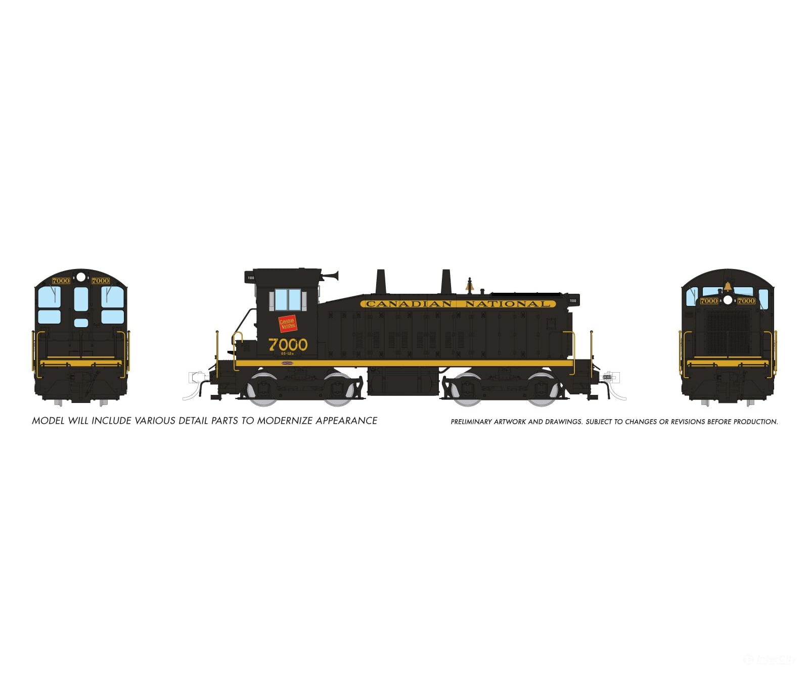 Rapido 027573 Ho Emd Sw9 (Dc/Dcc/Sound): Canadian National - Black Scheme: #7009 Locomotives