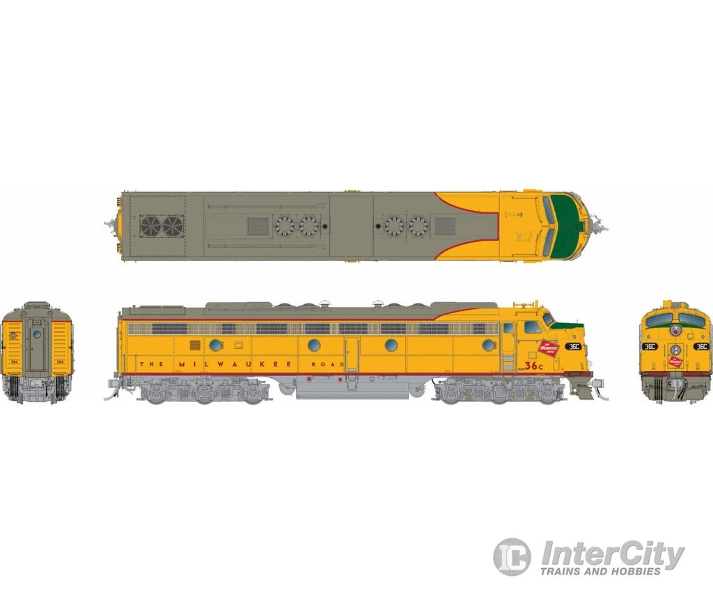Rapido 028320 HO EMD E8A w/HEP (DC/Silent): Milwaukee Road - 1955 UP Scheme: #38A Locomotives