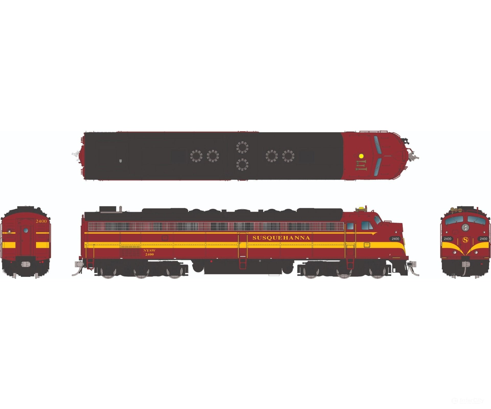 Rapido 028330 HO EMD E8A w/HEP (DC/Silent): Susquehanna (NYS&W): #2400 Locomotives