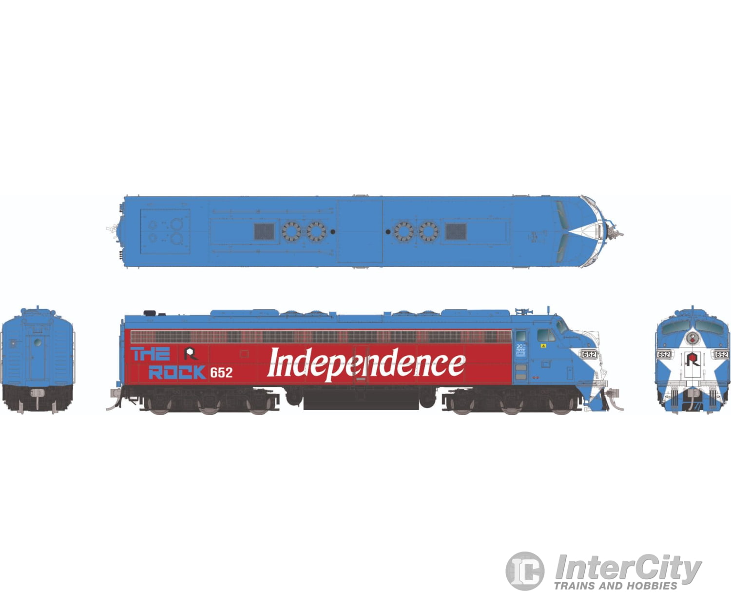 Rapido 028590 Ho Emd E8A (Dc/Dcc/Sound): Rock Island - Bicentennial: #652 Locomotives