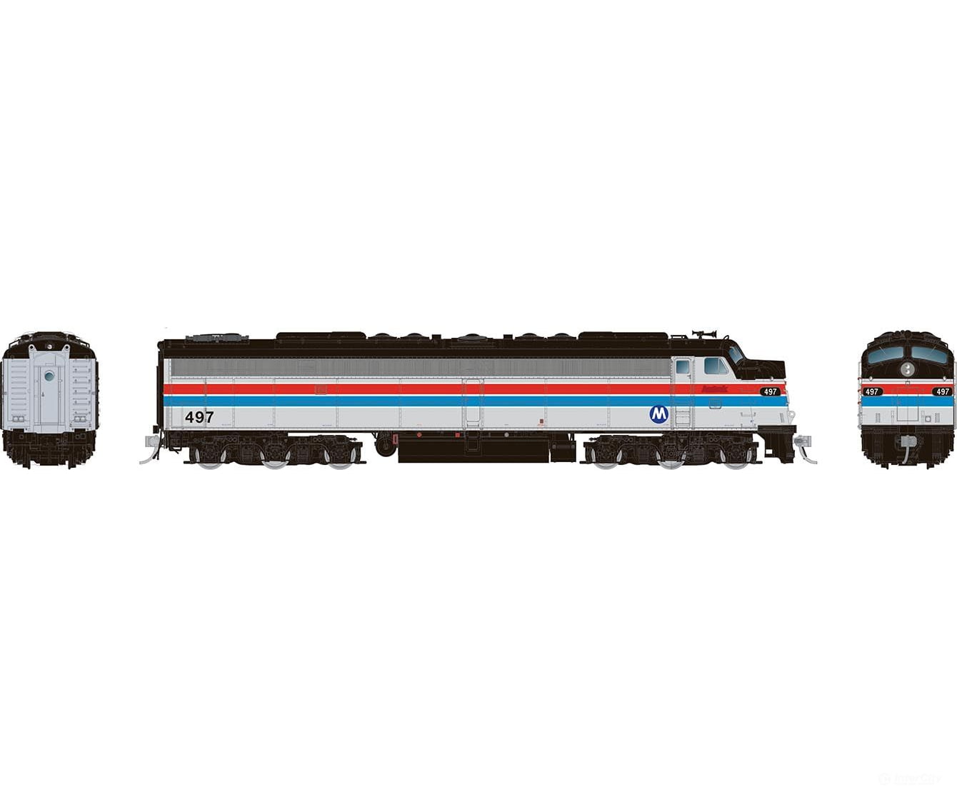 Rapido 028806 Ho Emd E8A W/Hep (Dc/Dcc/Sound): Metro North: #497 Locomotives