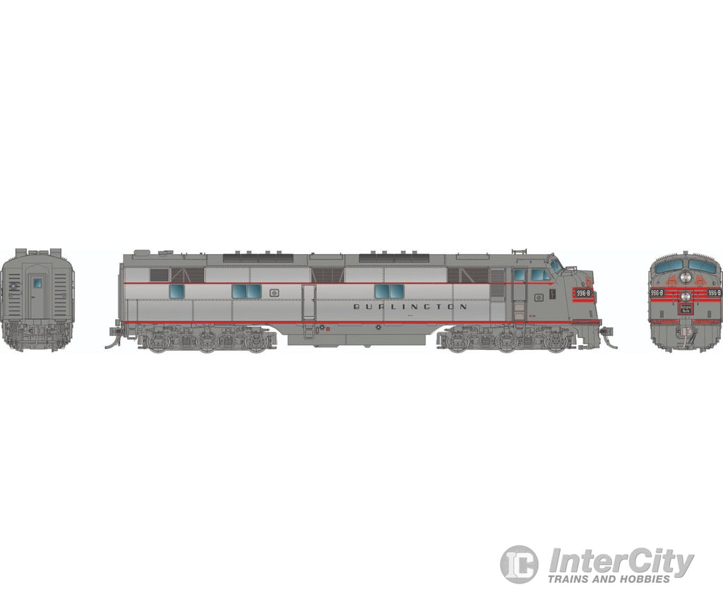 Rapido 029015 HO EMD E7A (DC/Silent): Chicago Burlington & Quincy - Silver Scheme: #9931B Locomotives