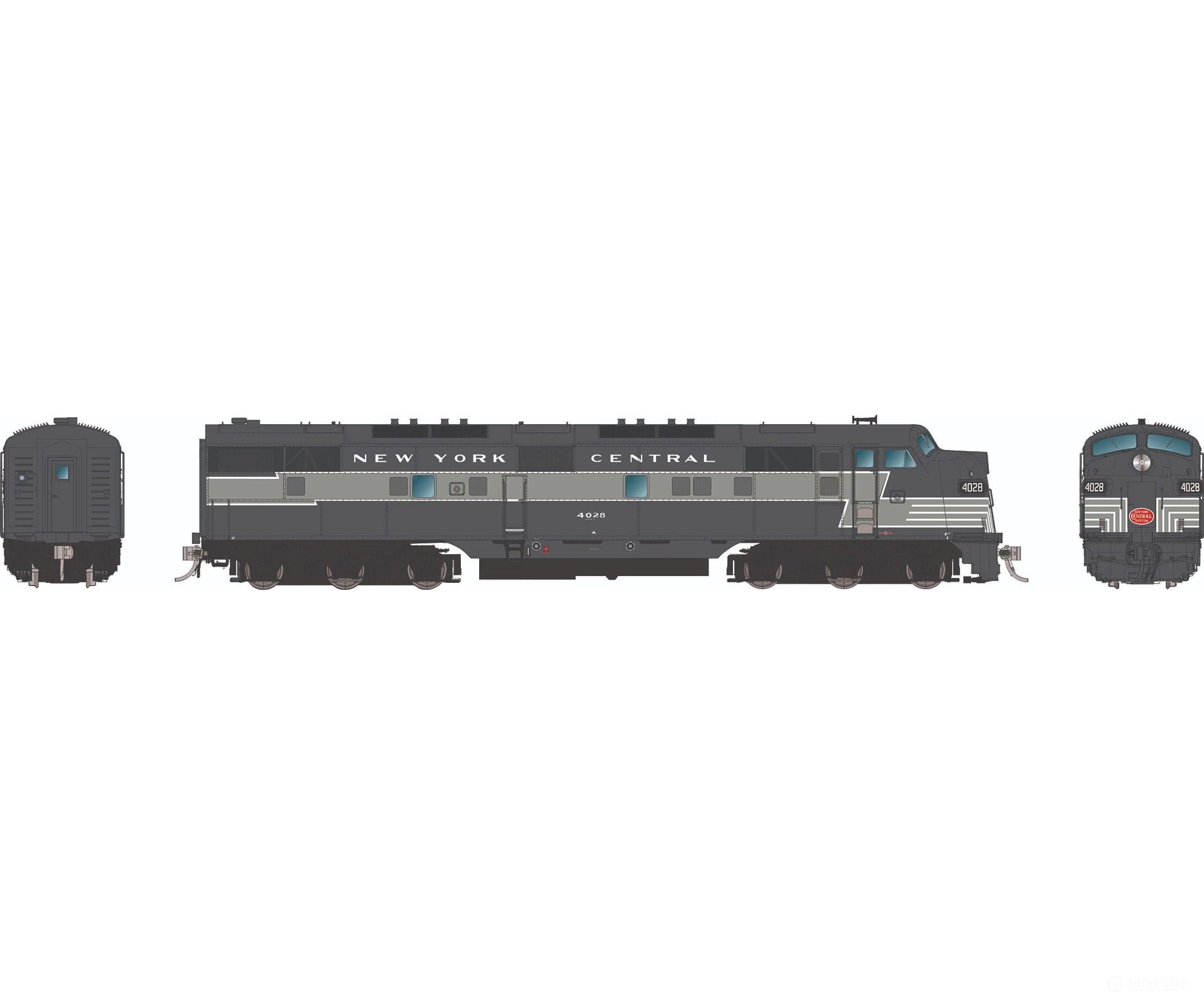 Rapido 029019 HO EMD E7A (DC/Silent): New York Central - Lightning Stripe: #4030 Locomotives