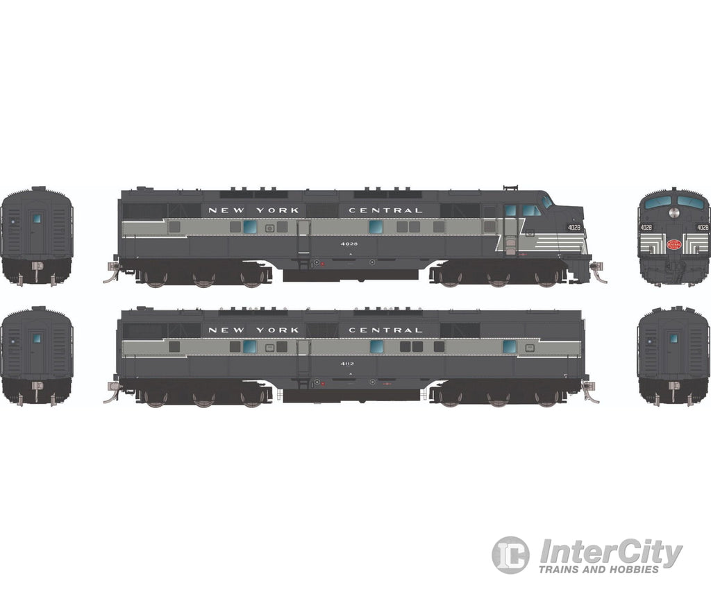 Rapido 029021 HO EMD E7A + E7B (DC/Silent): New York Central - Lightning Stripe: #4028 + #4112 Locomotives