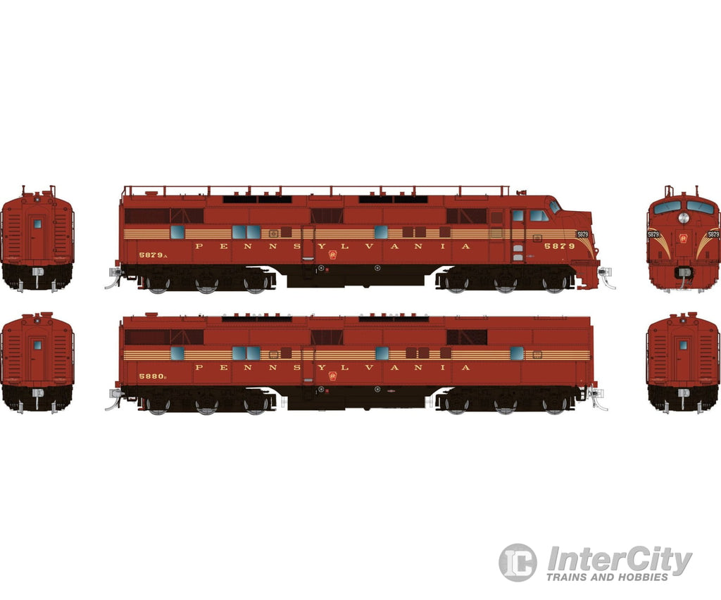 Rapido 029025 HO EMD E7A + E7B (DC/Silent): Pennsylvania - 5 Stripe Scheme: #5883 + #5842B Locomotives