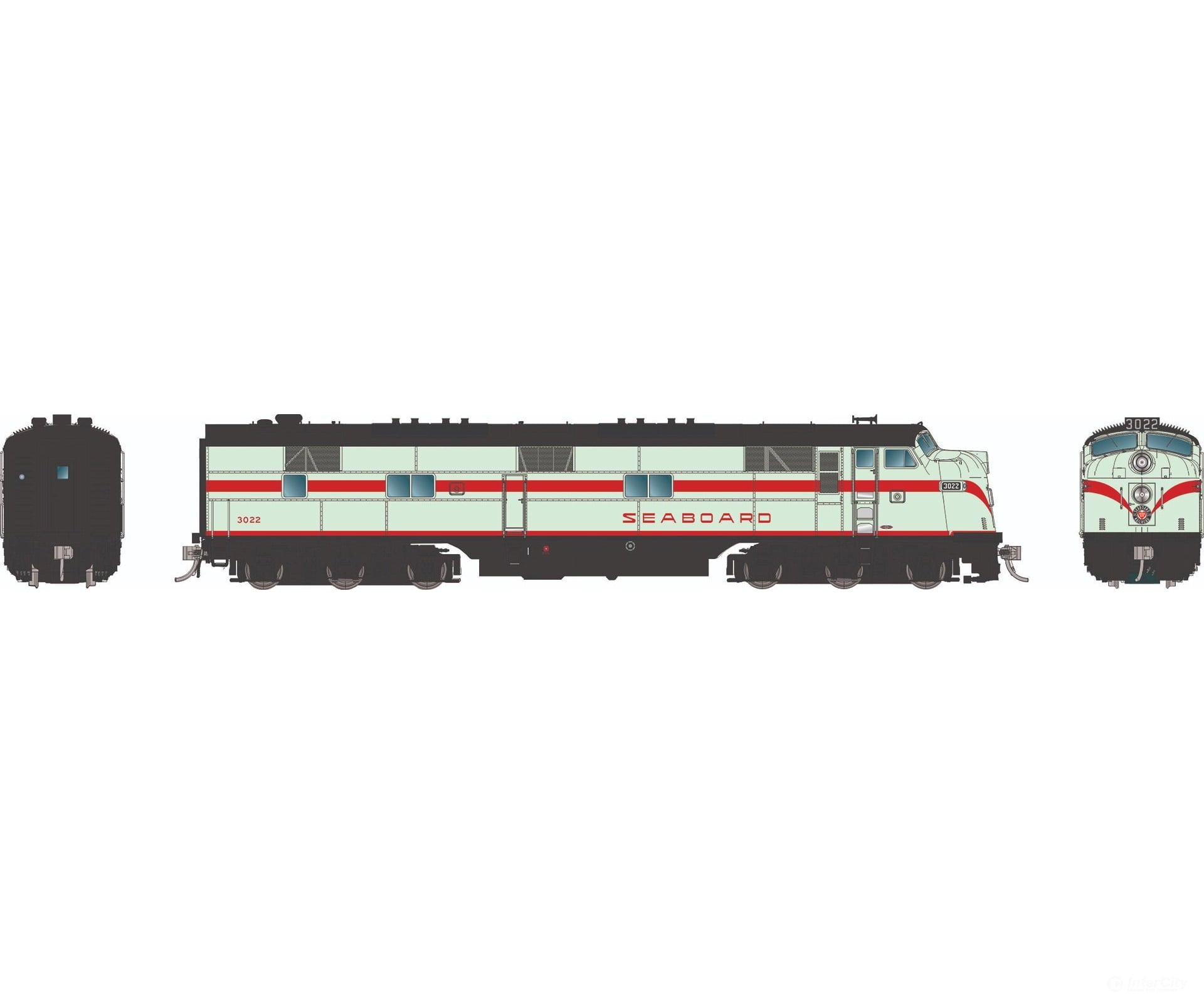 Rapido 029027 HO EMD E7A (DC/Silent): Seaboard Air Line - Mint Green: #3026 Locomotives