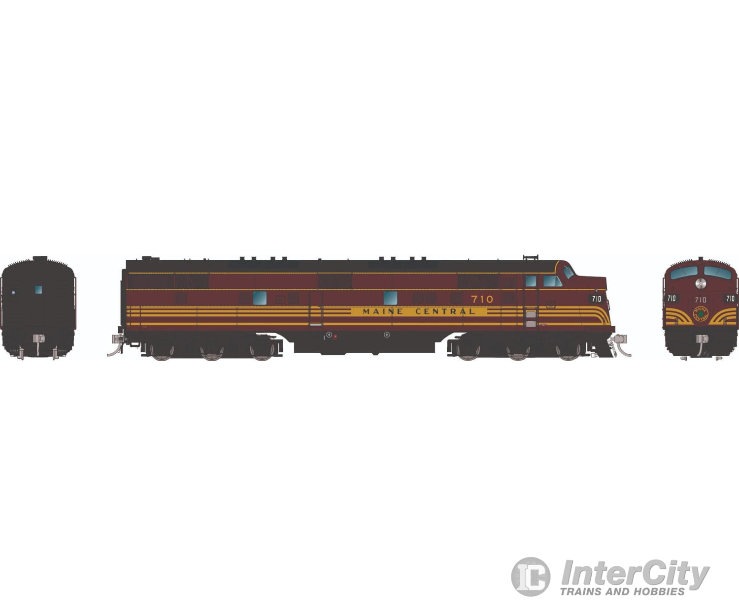 Rapido 029516 HO EMD E7A (DC/DCC/Sound): Maine Central - Red Scheme: #710 Locomotives