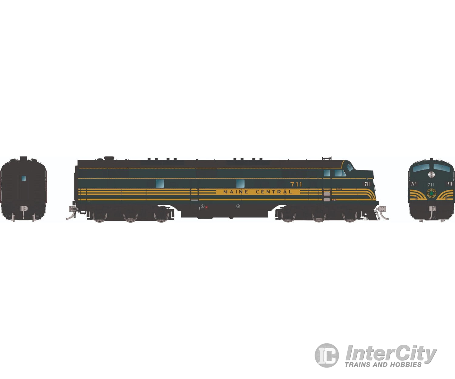 Rapido 029517 HO EMD E7A (DC/DCC/Sound): Maine Central - Green Scheme: #711 Locomotives