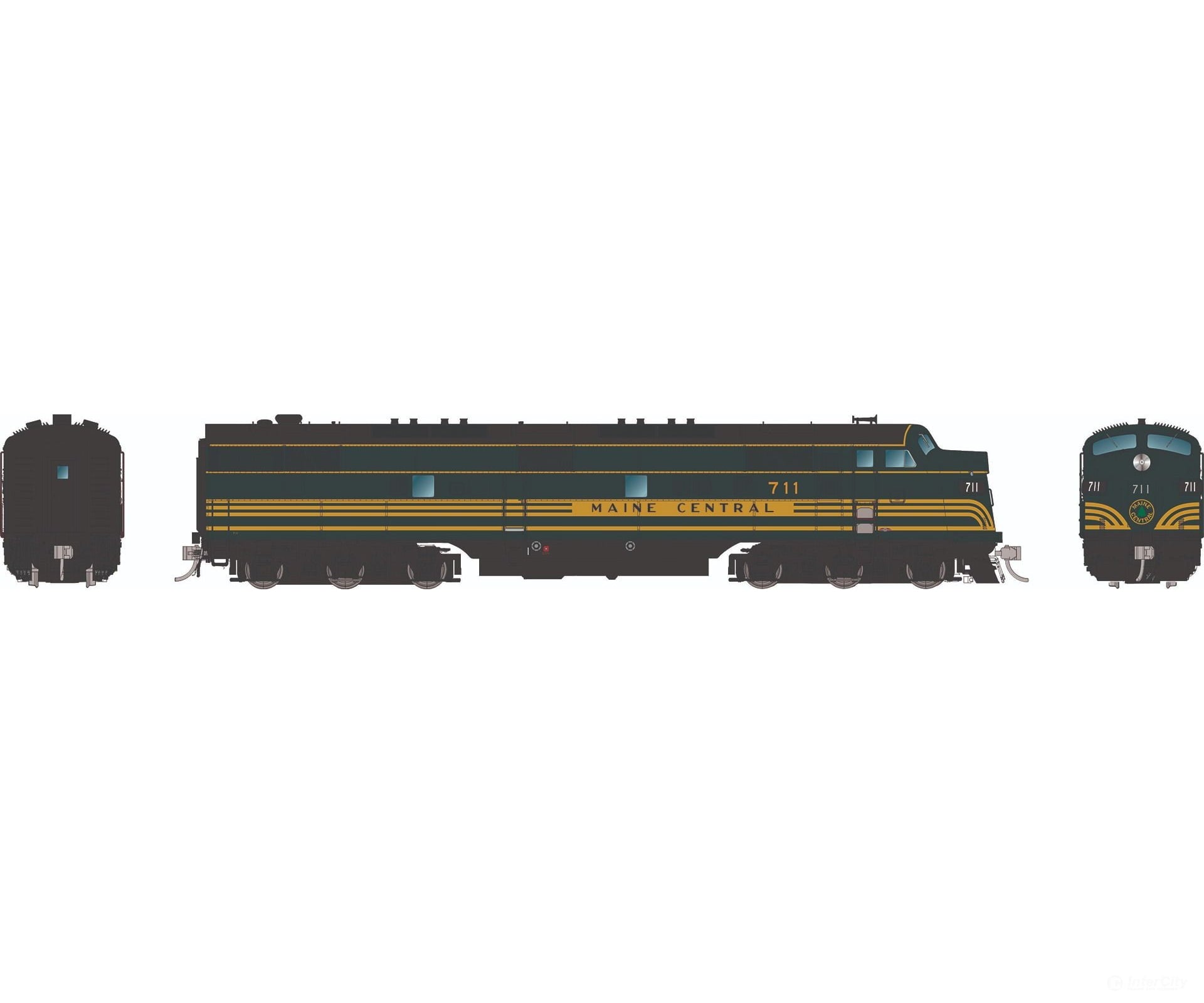 Rapido 029517 HO EMD E7A (DC/DCC/Sound): Maine Central - Green Scheme: #711 Locomotives