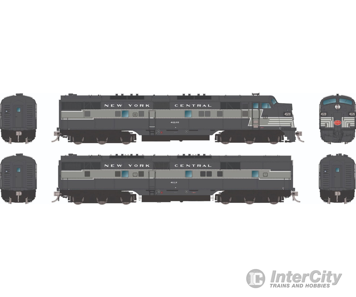 Rapido 029521 HO EMD E7A + E7B (DC/DCC/Sound): New York Central - Lightning Stripe: #4028 + #4112 Locomotives