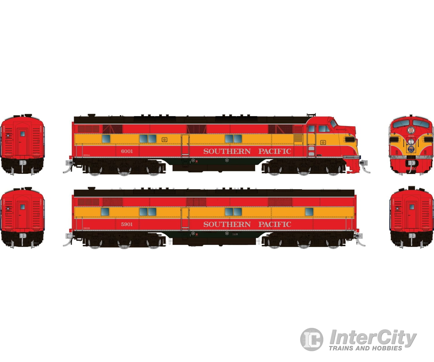 Rapido 029534 HO EMD E7B (DC/DCC/Sound): Southern Pacific - Daylight: #5904 Locomotives