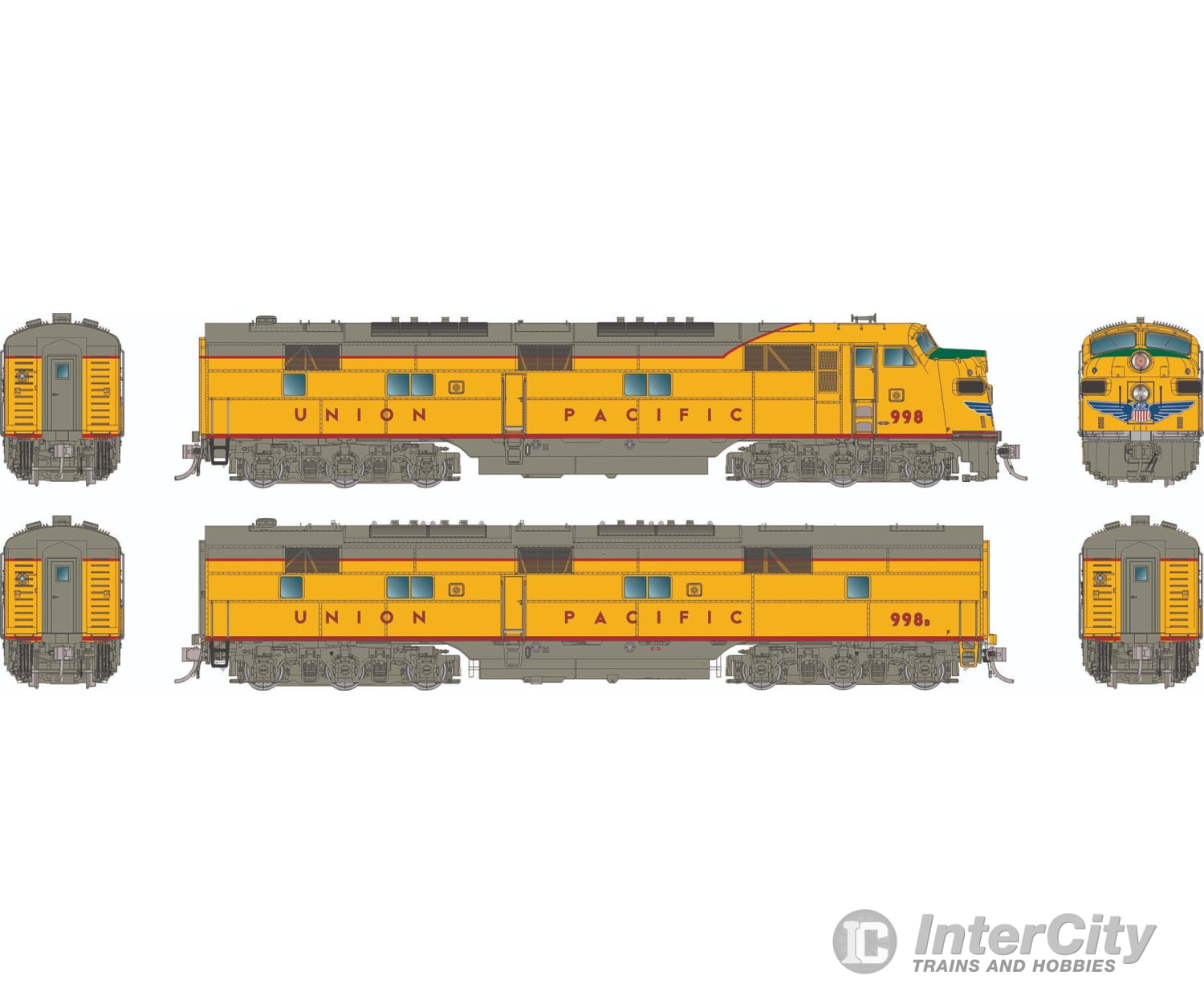 Rapido 029539 HO EMD E7A + E7B (DC/DCC/Sound): Union Pacific: #990J + #963B Locomotives