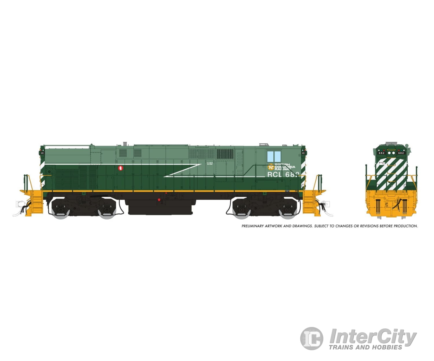 Rapido 033028 Ho M420 + M420B (Dc/Silent): Bcr - Green Lightning Stripe Scheme: #646 #682