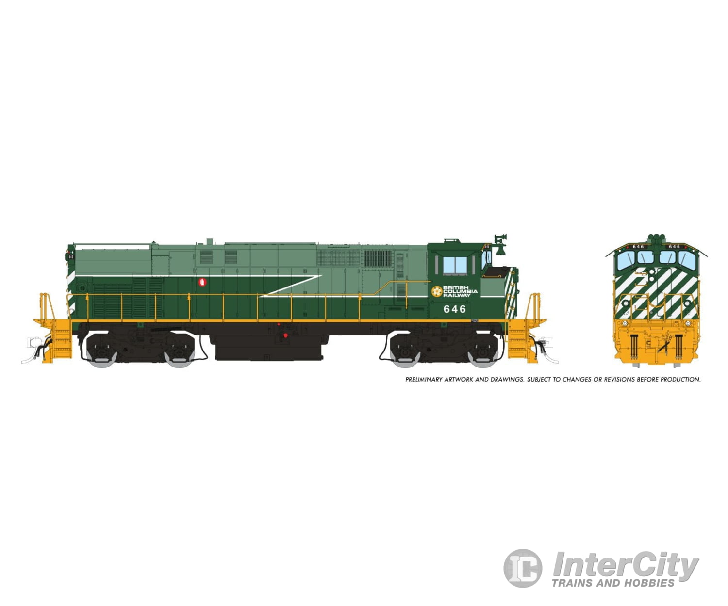 Rapido 033028 Ho M420 + M420B (Dc/Silent): Bcr - Green Lightning Stripe Scheme: #646 #682