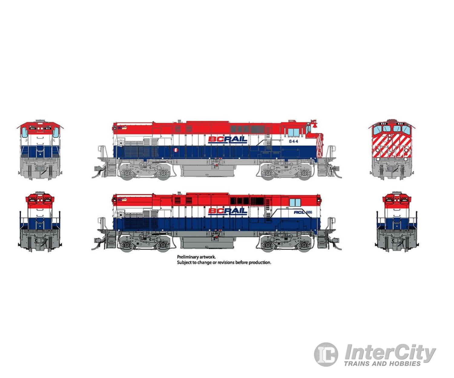 Rapido 033032 Ho M420 + M420B (Dc/Silent): Bcr - Red/White/Blue Scheme: #641 #681 Locomotives