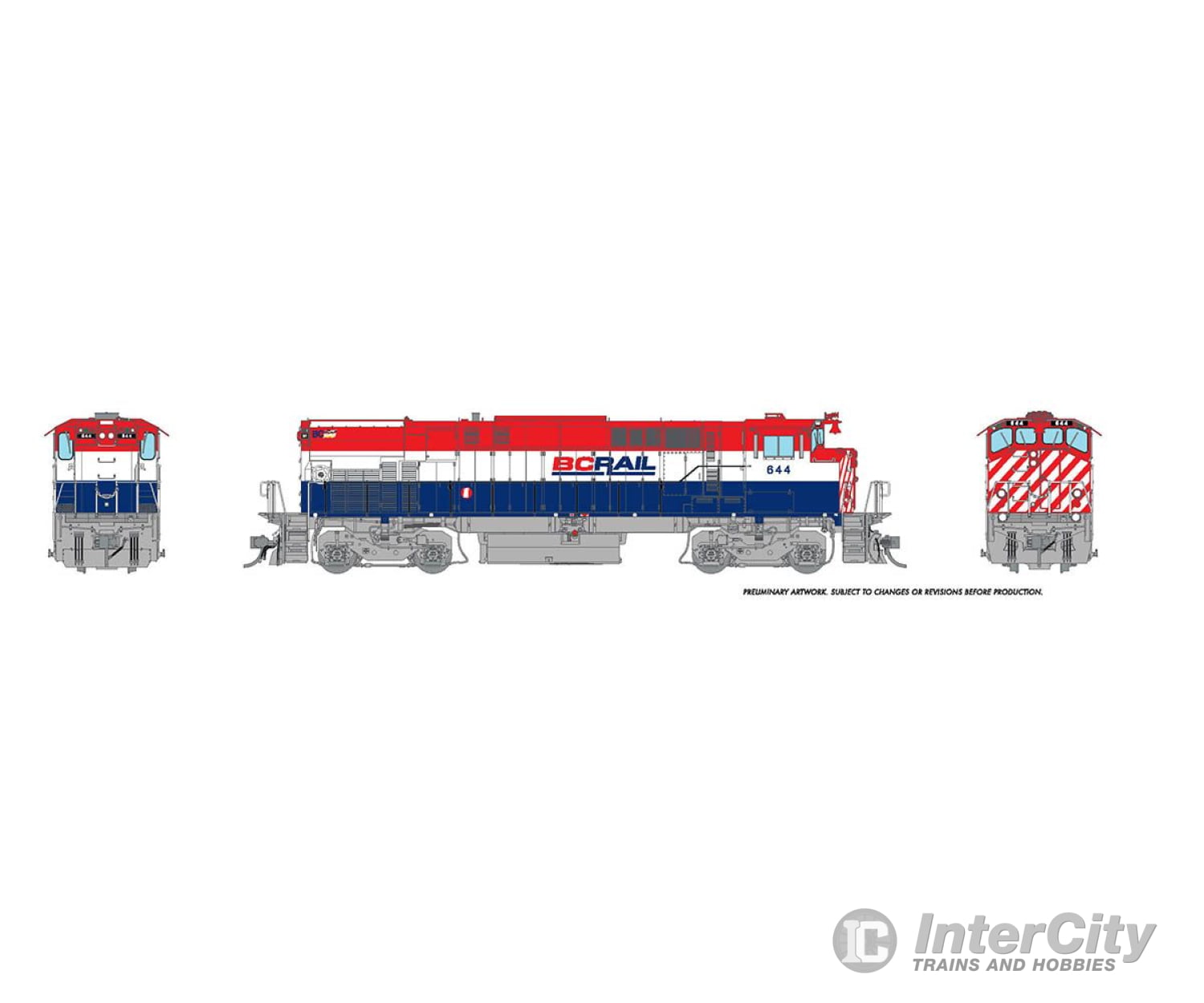 Rapido 033035 Ho M420 (Dc/Silent): Bcr - Red/White/Blue Scheme: #642 Locomotives