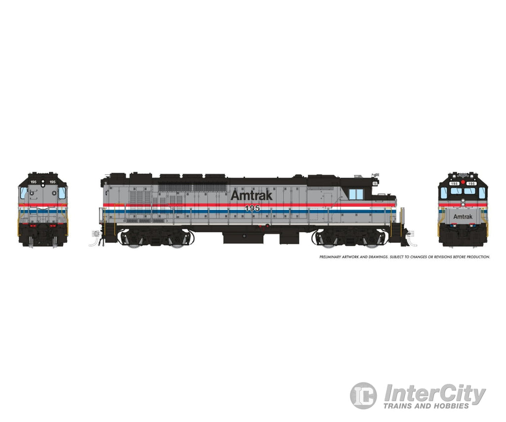 Rapido 034012 HO GP40TC (DC/Silent): Amtrak - Phase 3: #195 Locomotives