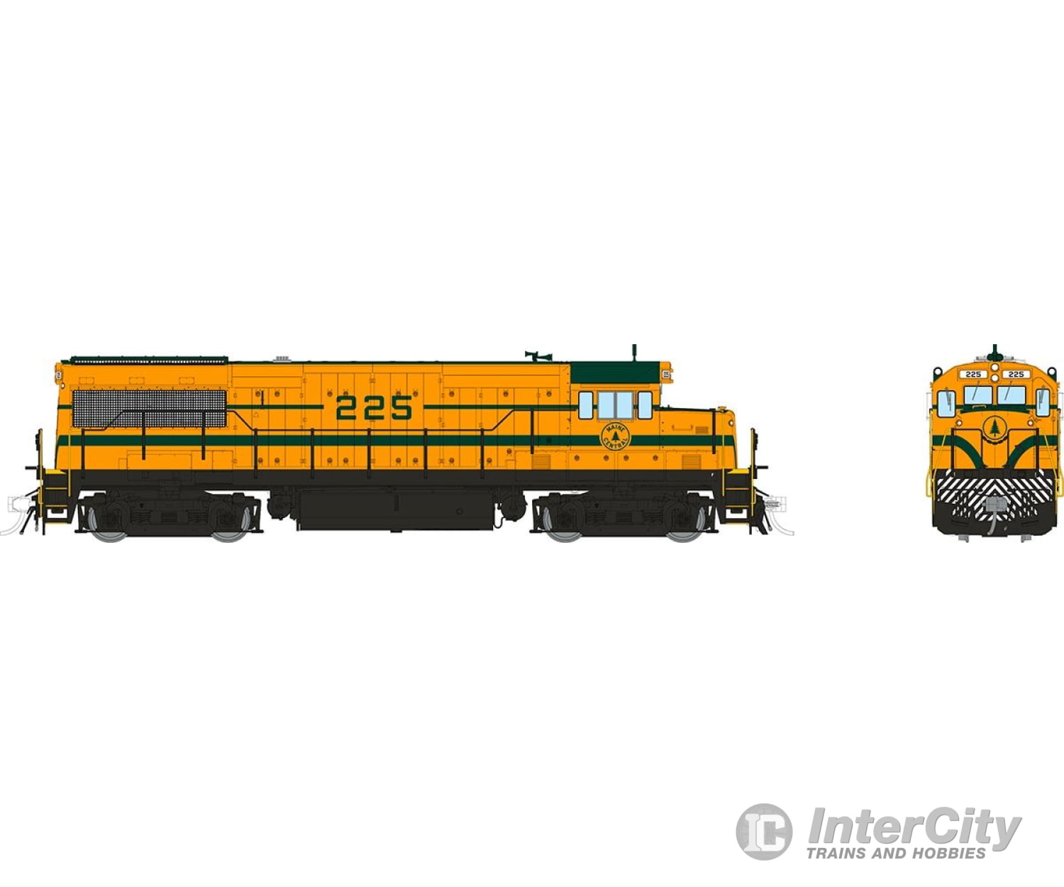 Rapido 035047 Ho Ge U25B Low Hood (Dc/Silent): Maine Central - Harvest Gold: #225 Locomotives