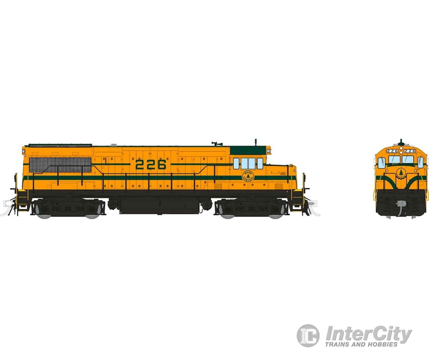 Rapido 035048 Ho Ge U25B Low Hood (Dc/Silent): Maine Central - Harvest Gold: #226 Locomotives