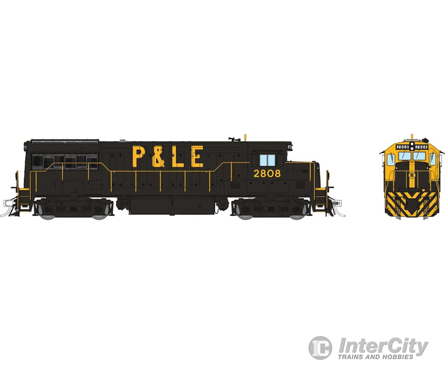 Rapido 035056 Ho Ge U28B Low Hood (Dc/Silent): P&Le - Yellow Band: #2808 Locomotives