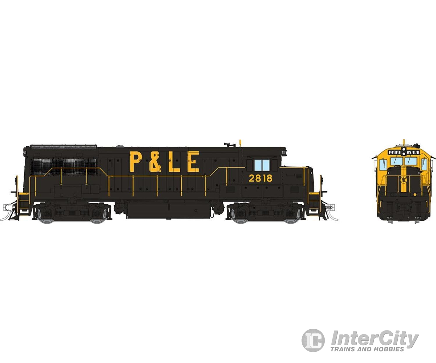 Rapido 035058 Ho Ge U28B Low Hood (Dc/Silent): P&Le - Yellow Band: #2818 Locomotives