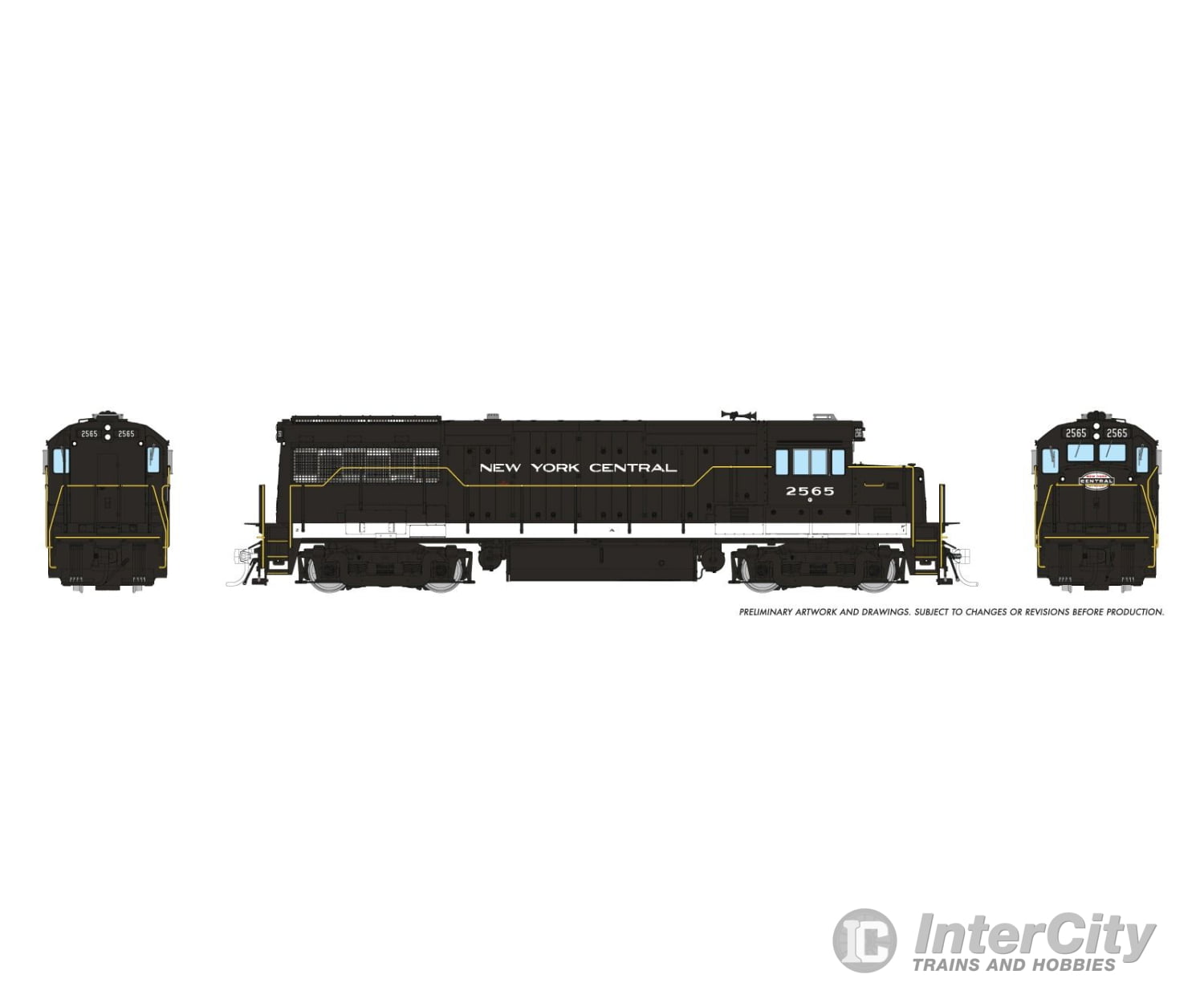 Rapido 035075 HO GE U25B High Hood (DC/Silent): New York Central - Cigar Band: #2565 Locomotives