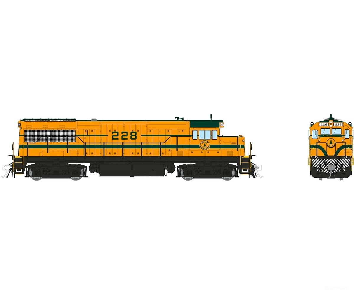 Rapido 035549 Ho Ge U25B Low Hood (Dc/Dcc/Sound): Maine Central - Harvest Gold: #228 Locomotives
