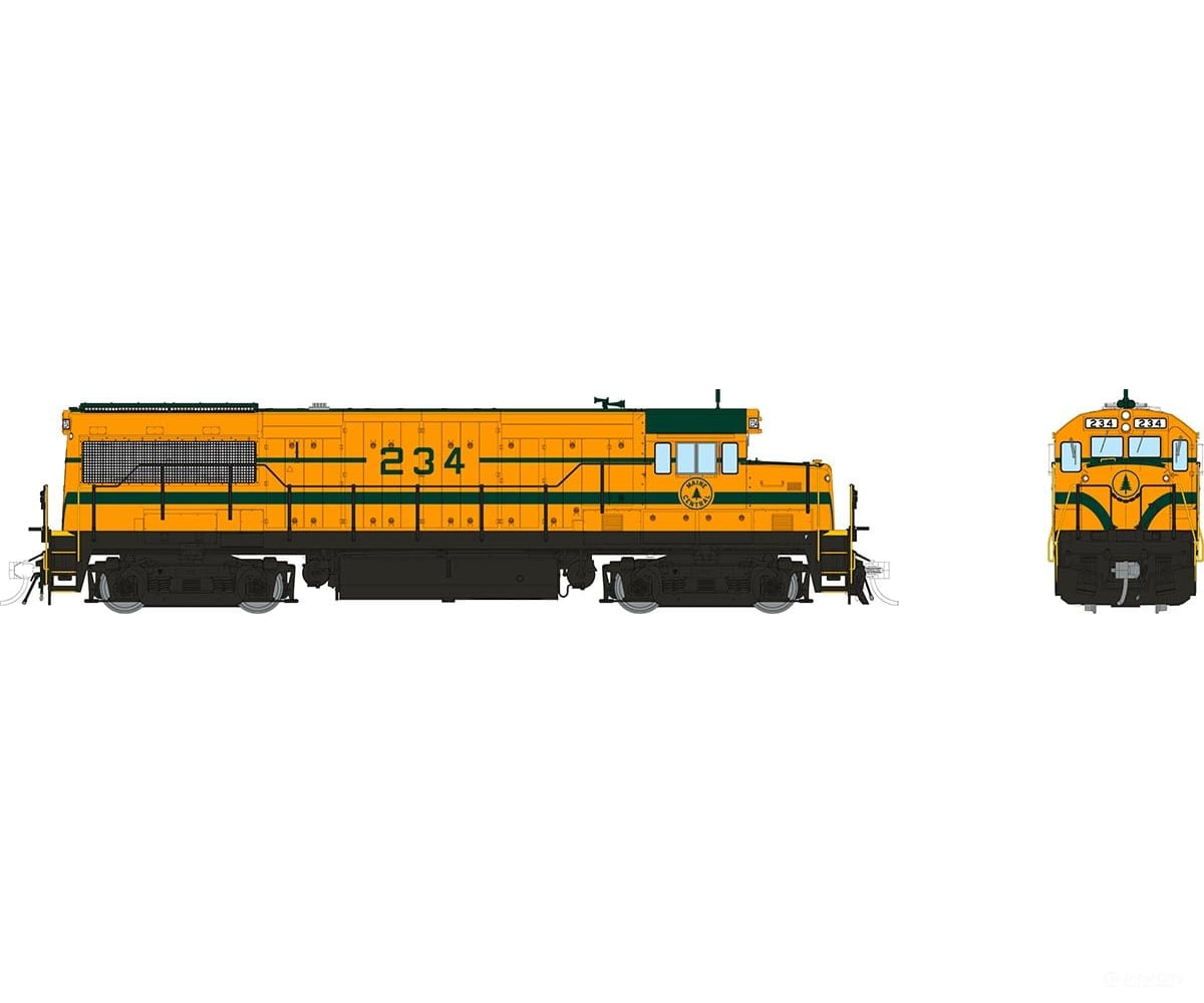 Rapido 035550 Ho Ge U25B Low Hood (Dc/Dcc/Sound): Maine Central - Harvest Gold: #234 Locomotives
