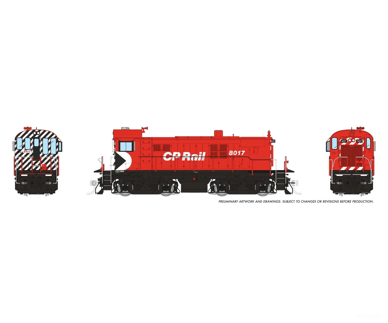 Rapido 036107 HO MLW RS-23 (DC/Silent): CP Rail: Action Red (5’’ Stripes): #8017