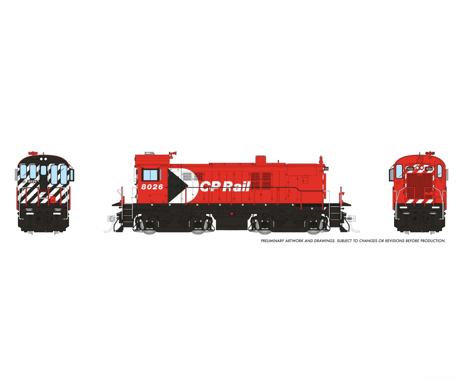 Rapido 036111 HO MLW RS-23 (DC/Silent): CP Rail: Action Red (8’’ Stripes): #8026