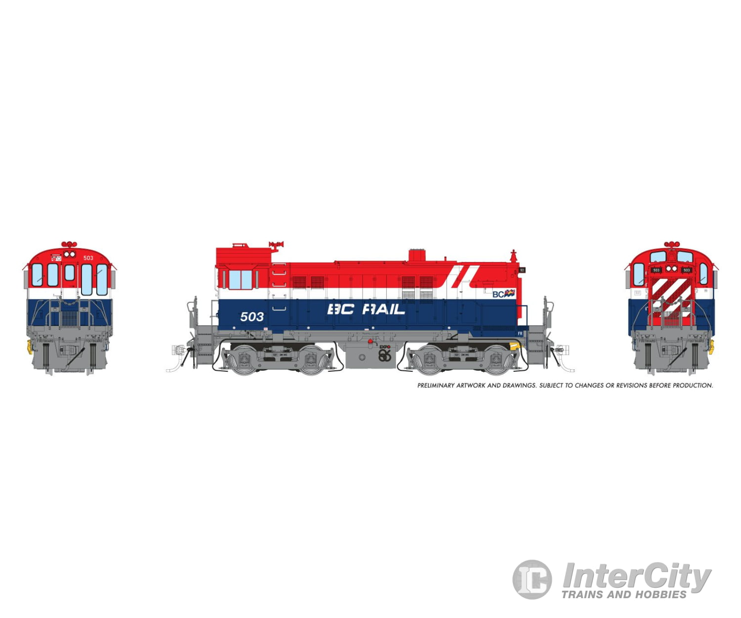 Rapido 036506 HO MLW S-13 (DC/DCC/Sound): BCR - Red/White/Blue Hockey Stick: #503