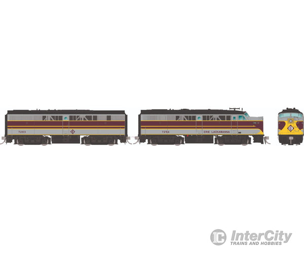Rapido 037047 Ho Alco Fa-1 + Fb-1 (Dc/Silent): Erie Lackawanna - Grey & Maroon: #7254 #7263