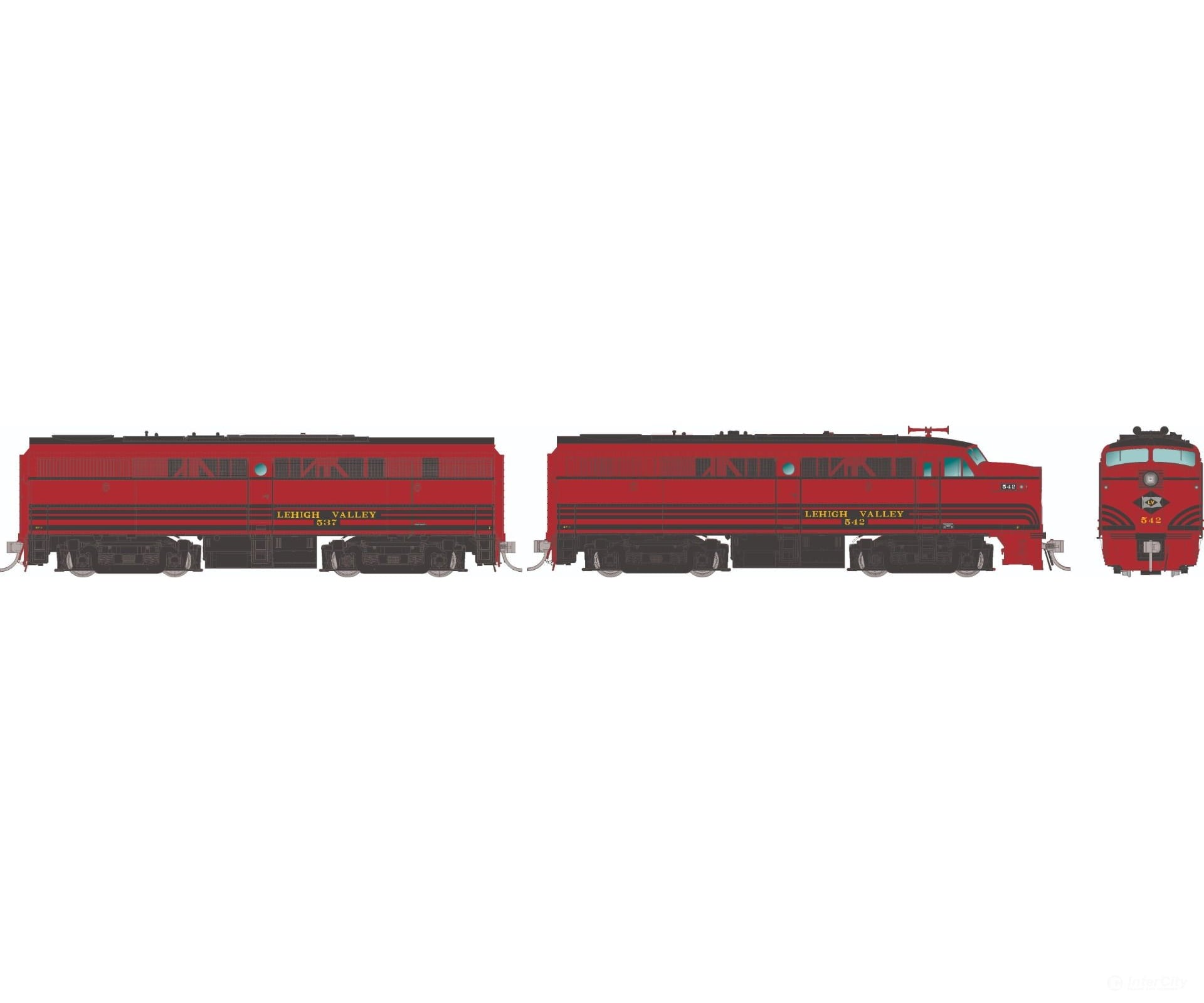 Rapido 037051 Ho Alco Fa-1 + Fb-1 (Dc/Silent): Lehigh Valley: #542 #537 Locomotives