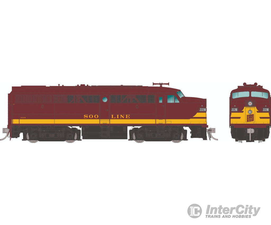 Rapido 037056 Ho Alco Fa-1 (Dc/Silent): Soo Line - Maroon Scheme: #2221A Locomotives