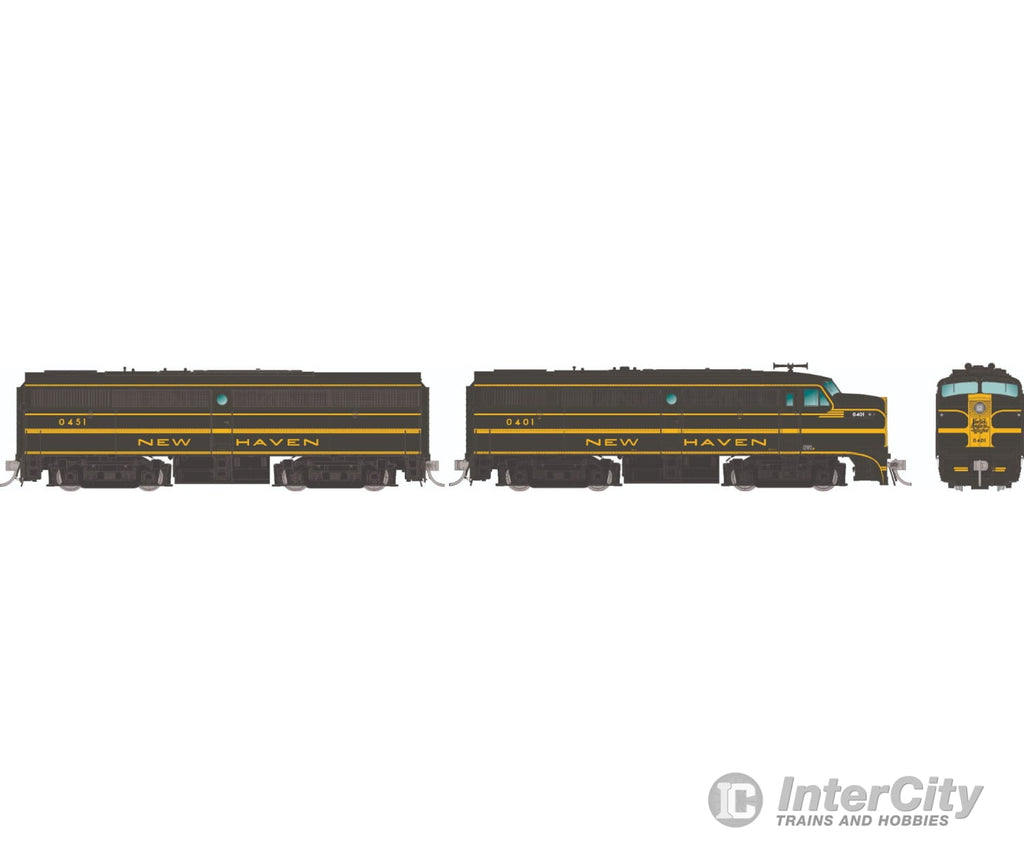 Rapido 037065 Ho Alco Fa-1 + Fb-1 (Dc/Silent): New Haven - Green Scheme: #0401 #0451 Locomotives